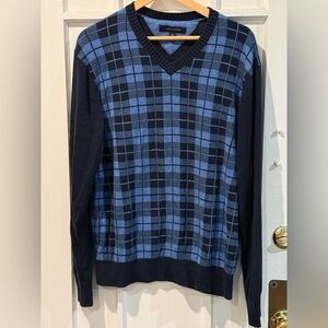 Tommy Hilfiger V-Neck Blue and Black Sweater